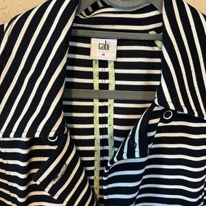 Cabi Black and White Striped Jacket
